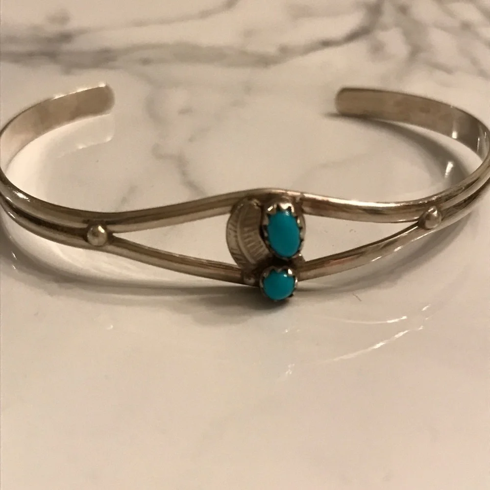 Vintage Turquoise Sterling Cuff Bracelet